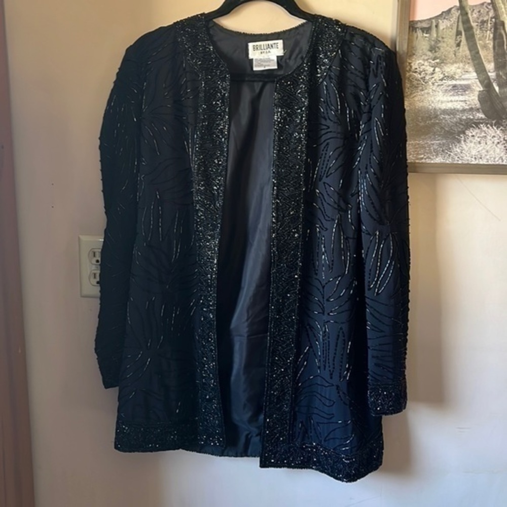 Vintage 80’s Brilliante by J.A. Black Beaded Evening Jacket Size Small